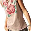 SOLY HUX Women's Floral Tank Tops Sleeveless Crewneck Casual Summer Vacation Top (M)