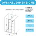 Goodyo 34" X 72" Shower Door Clear Tempered Glass Framed Shower Screen Walk-in Black Finish