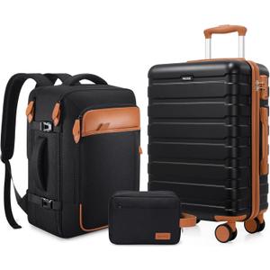 Luggage Sets 3 Piece, 20 Inch Hardshell Carry On Luggage 22x14x9 Airline Approved, Suitcase with TSA Locks & YKK Zippers, Carry On Suitcase with Wheels for Men & Women Travel