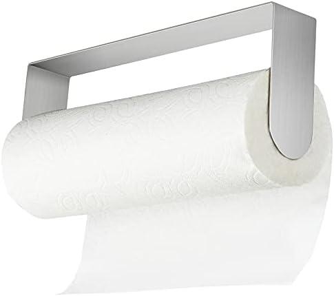 YIGII Paper Towel Holder Under Cabinet - Self Adhesive Paper Towel Rack Wall Mount for Kitchen, SUS-304 Stainless Steel Brushed