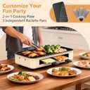 Electric Indoor Grill 1500W -2 in 1 Smokeless Indoor Grill for Kitchen with Non-stick Removable Grill & Griddle Plate,Temperature Control Korean BBQ Grill with 3 Cheese Pans Dishwasher Safe