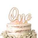 VANGNING White One Cake Topper - First Birthday Cake Topper - One Cake Topper - Cake Smash (white one CT)