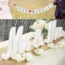 VIOPVERY Wooden Mr & Mrs Wedding Sign with Just Married Banner,White