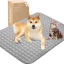 MICROCOSMOS Summer Cooling Mat & Sleeping Pad- Water Absorption Top, Easy Carry, EZ Clean, Materials Safe. Keep Cooling for Pets, Kids and Adults.(Dark Grey, 40" x 28")