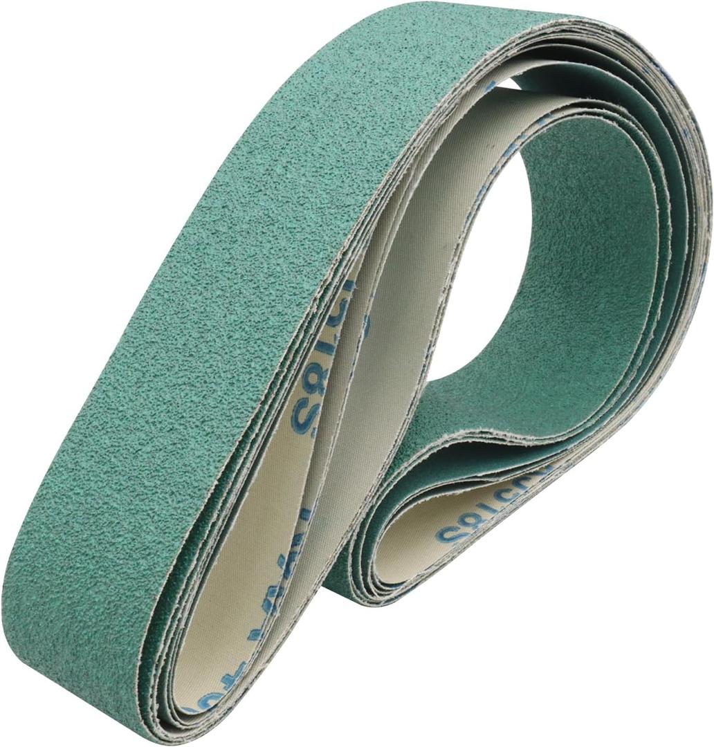 2 x 42 Inch Ceramic Sanding Belts, 2x42 Metal Grinding Belt, 60/80/120/180/240/400 Grit Sander Belt for Knife Making, Deburring, 6 Pack