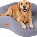 Orthopedic Memory Foam Dog Bed, Large Waterproof Pet Sofa with Sides & Removable Washable Cover, Non-Slip Bottom Supportive Couch for Large Dogs, Gray