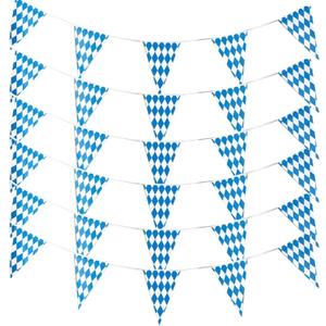 Alpurple 197 Feet Oktoberfest Bavarian Flag- 6 Packs Oktoberfest Bavarian Pennant Banner for German Oktoberfest Themed Party Decorations