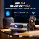 Smart Projector with WiFi and Bluetooth, Mini Projector Supports 4K 1080P, Portable Movie Projectors Built-in Apps, Compatible with HDMI/USB/Smartphone/TV Box/Laptop for Bedroom, Office, Outdoor Use