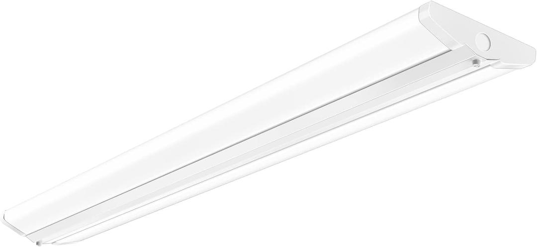 AntLux 4FT LED Wraparound Light Fixture 50W Ultra Slim LED Shop Lights for Garage, Eye Care, 5500 Lumens, 4000K Neutral White, 4 Foot Flush Mount Office Ceiling Wrap Light for Workshop Kitchen Laundry, 4 Pack
