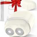 Facial Hair Removal for Women Face: Portable Painless Face Shaver with 2 Dual Blades - Rechargeable Hair Remover Device for Peach Fuzz Upper Lip Chin - Ideal for Travel/Makeup Prep