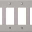 Amerelle 55R4BN Elan Wallplate, 4 Rocker, Cast Metal, Brushed Nickel, 1-Pack