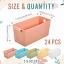 Mumufy 24 Pcs Book Bins for Easy Access Storage Basket Sturdy Book Storage Containers and Organization for Home Use, 11.2 x 5 x 5 Inch, 5 Colors