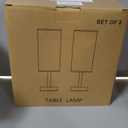 Bedside Lamps Set of 2, Small Bamboo Table Lamps for Bedroom, Minimalist Nightstand Lamps with Linen Shade, Modern Desk Lamp for Living Room, Study, Dorm (LED Bulbs Included) (Walnut)