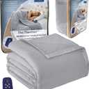 Thermee Micro Flannel Heated Blanket - Full Size, 10 Settings, Programmable, Rapid Heating, Luxuriously Soft - Slate Grey