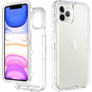 Case for iPhone 11 Pro 5.8 inch, Defender Phone Case Heavy Duty Shockproof Rugged Protective, 3 in 1 Bumper Cover for iPhone 11 Pro Clear