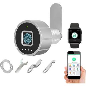 Fingerprint Drawer Lock eLinkSmart Phone App Biometric Cabinet Lock 30MM (27MM) with 3 Sizes Tubular Cam Support 20 Fingerprints 1000+ App Users iOS Watch Unlock