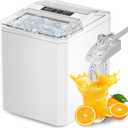 SMUG Ice Makers Countertop with Handle, Portable Ice Machine, 9 Bullet Ice Cubes in 6 Mins, 26lbs in 24Hrs, Auto-Cleaning, with Basket and Scoop, for Home, Kitchen, RV, Camping, White
