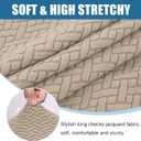 Smiry Waterproof Couch Cushion Covers, Stretch Jacquard Thick Sofa Cushion Covers, Washable Seat Slipcover Elastic Furniture Protector for Pets, Kid (Back Cover M, Camel)