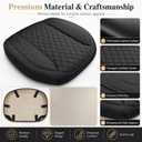 2 Pack Luxury Leather Car Seat Cover,Bottom Seat Covers for Cars,Front Seat Protector,Fit for 90% of Vehicles - Padded,Anti-Slip,Premium Leather(2 PCS,Black)