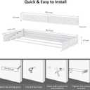 Laundry Drying Rack, Collapsible Wall Mounted Clothes Drying Rack - Foldable,Space Saving, 13.2 Linear Ft, 5 Aluminum Rods, 60 lb Capacity (White, 40" Wide)