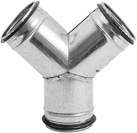 4'' Inch Duct Splitter for Exhaust Fan Dryer Vent Hose 3 Way Duct Hose Connector, Y Shape, Y Joint Metal (4'' Inch, Y Shape with Rubber Gasket)