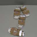 DcOaGt Dog Shoes Large Size Dogs,Mesh Breathable Dog Boots & Paw Protectors for Hot Pavement Summer Winter Snow, 360Anti-Slip Dog Booties with Reflective Strips for Hiking/Walking,Khaki 4PCS(Size 7)