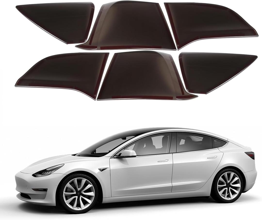 Rear Tail light Cover Compatible with Tesla Model 3/Y 2017-2023 Accessories, Blackout Tail Brake Light Guard Cover Bezels, Reverse Tail Lamp Shell Shade, Smoked Rear Headlight Protection Cover, ABS