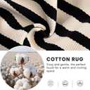 OLANLY Beige and Black Striped Rug 4' x 6' Washable Cotton Doormat for Indoor Outdoor Use, Layered Front Porch Rug for Entryway, Kitchen, Patio