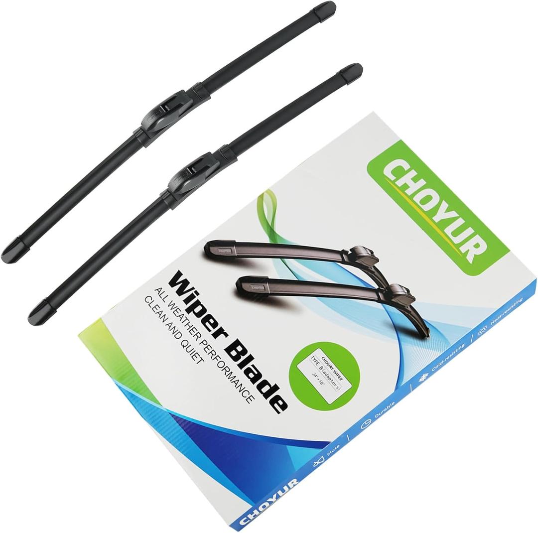 Windshield Wipers Type-M 28"+24" All-Season Blades, with Multifunctional Adapters(Pack of 2)