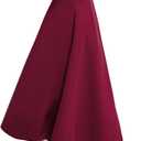 chouyatou Women's Fall Winter A-Line Swing Pleated Long Maxi Wool Skater Skirt (Pocket-wine) L