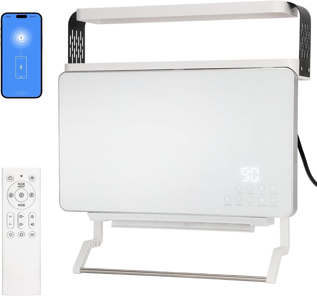 Wall Mounted Heater 1800W, Wall Mounted Space Heater with Storage Rack