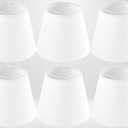 GO&SO Linen Small Lamp Shades for Chandelier, Clip on Lamp Shade Set of 6 White Lamp Shade, 4x6x5 IN Mini Lamp Shades, Modern Barrel Lamps Shades for Small Table Lamps, Desk Lamps, Pendant Lights