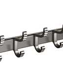 Suction Cup Hooks for Shower,15.7'' Coat Hooks Wall Mount with 5 Hooks,No Drilling Reusable Metal Wall Hooks for Hanging Bathroom Kitchen Entryway Coats Towels Bags (1 Pack)