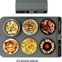 LYSXP 2025 Food Warming Mat, 15x23.6Inch 9-Level Temperature Adjustment, Multi-Functional Food Heater for Parties and Daily Use (Grey)