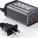 USB C Charger Block 200W 6 Port GaN Fast Charging Station Hub for Laptop, iPad, iPhone 17 Pro Max Fast Charger Pixel DELL MacBook Pro/Air Galaxy S25 Steam Deck USB C 100W Adapter for Android