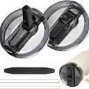2 Pack 40 oz Tumbler Flip Straw Lid for Stanley Quencher ProTour Leak Proof Lid Replacement for Stanley H2.0 Quencher, Spill Proof Reusable Lid for Stanley Cup Accessories (Black & Black, 40 oz)