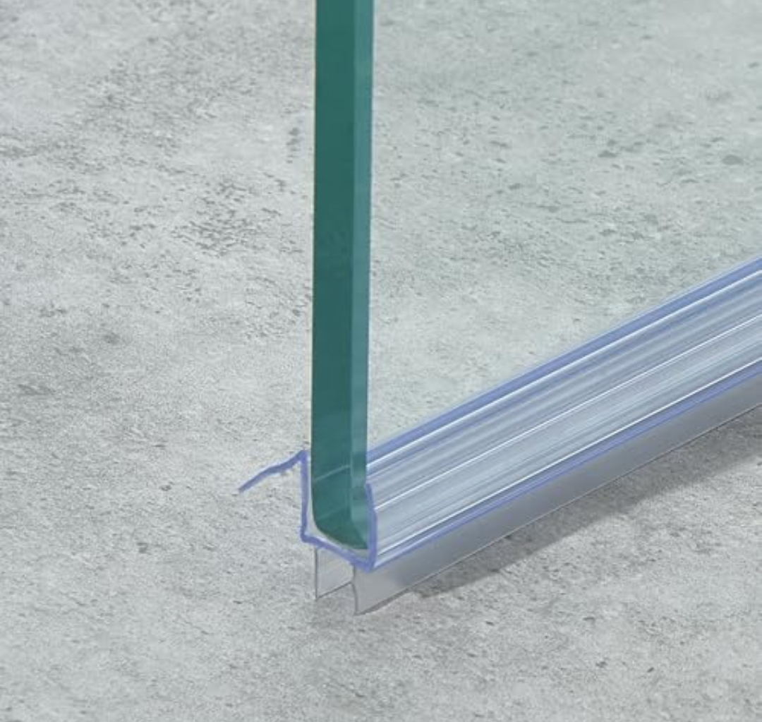 YTSAHSTT Pivot Shower Door Bottom Seal for 5/16" (8mm) Thick Shower Glass, 36" Long Shower Sweep with Drip Rail, Vinyl Material, Clear - Stop Shower Leaks and Create a Water Barrier, Pack of 5