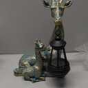 Solar Garden Decor - Mother Baby Giraffe Statue with Solar Lantern 9.7" Resin Giraffe Figurine Outdoor Patio Yard Porch Decor Gifts for Mom Grandma Women Gardeners