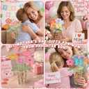 FoldTier 150 Pcs/24 Sets Mother's Day Craft Kit Bulk DIY Flower Bouquet Craft Gift for Mom Make Your Own Bunch of Floral DIY Handmade Teacher Appreciation Week Gift for Home Classroom Activity
