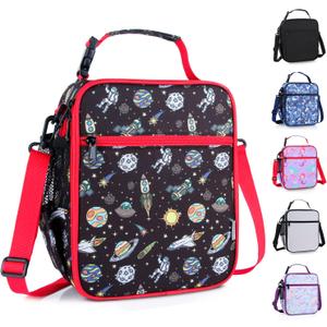 Kids Insulated Lunch Box Bag, Thermal Picnic Cool Bags with Adjustable Strap for Adults Children Women Men Boys Girls School Work (Planet01)