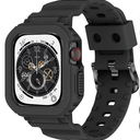 XYF Compatible for Crystal Clear Apple Watch Bands, 45mm 44mm 42mm Bumper Case for Men Women Jelly Sport Cover Strap for iWatch Ultra 2/1 Series 10 9 8 7 SE 6 5 4 3 2 1 (Matte Black, 42/44/45)