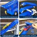 Transport Truck Toys for 3 4 5 6 7 Years Old Boys,Toys Cars Track Set Transporter Trucks with 12 Die-Cast Car Toys 2 Race catapults Dual-Track Model,Toddler Car Toy Set for Kids Boys Girls