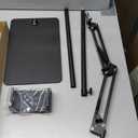 Floor Overhead Phone Tripod with Rechargeable Light for Cooking Videos, Move Around Phone Stand with Ring Light Content Creator Video Recording Selfie Photography TikTok Youtube Compatible with iPhone