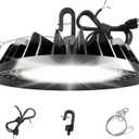 JC-LGL UFO LED High Bay Light 150W, High Bay LED Lights 24,000LM (160LM/W) 1-10V Dimmable, 5' Cable with Plug, Hanging Hook, Safe Rope, ETL Listed High Bay Light for Factory Barn Warehouse, 2 Pack