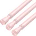 AIZESI Spring Tension Rods Adjustable Tension Curtain Rod Small Tension Rod No Drilling Expandable Spring Loaded Curtain Tension RodPink,26" to 39"-3Pcs)