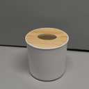 Zimon Toilet Paper Roll Dispenser with Bamboo Lid, Decorative Round Paper Holder, Bathroom Tissue Box Cover