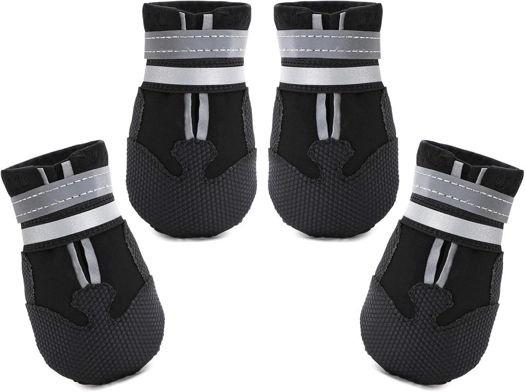 Dimicoo Water-Resistant Dog Boots for Medium Large Dogs,Non-Slip Dog Shoes for Winter Snow,Lightweight Paw Protector for Cold Pavement,Soft Dog Booties for Outdoor Walking Indoor Hardfloors (L ( Insole Width 2.6" ) for 44~66lb)