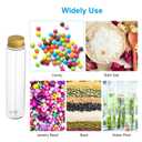 PATIKIL 110ml Test Tubes, 40pcs 5.91x1.34" Plastic Clear Flat Bottom Test Tube Containers with Caps for Bead Party Candy Bath Salt Storage Scientific Experiment Plant Propagation, Gold