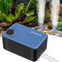 Ultra-Quiet Aquarium Air Pump & Bubbler, 5.5W Adjustable Aerator with Anti-Backflow Check Valves & Air Stones, for 20-150 Gallon Fish Tanks, Ensures Highly Oxygenated Water for Healthy Fish