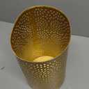Gold Trash Can for Bathroom, Metal Garbage Can for Offices, 7" W X 7" L X 12" H